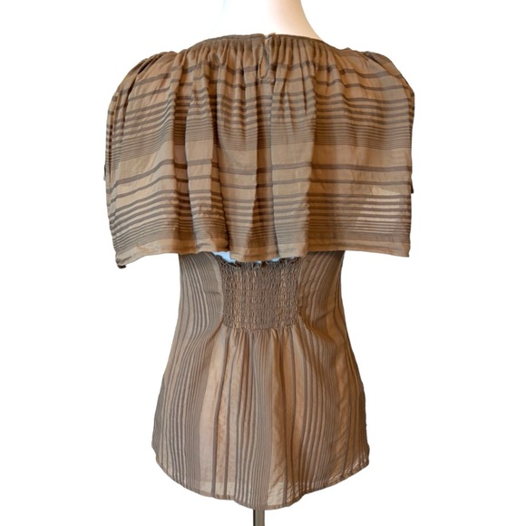 BCBGMAXAZRIA Beige Stripe Open Back Top XS - Picture 6 of 9